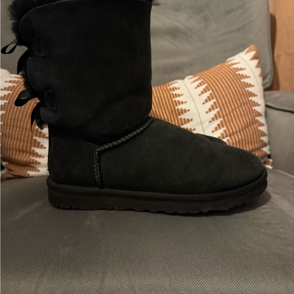 UGG Black Winter Boots with Bow Detail - Picture 3 of 7